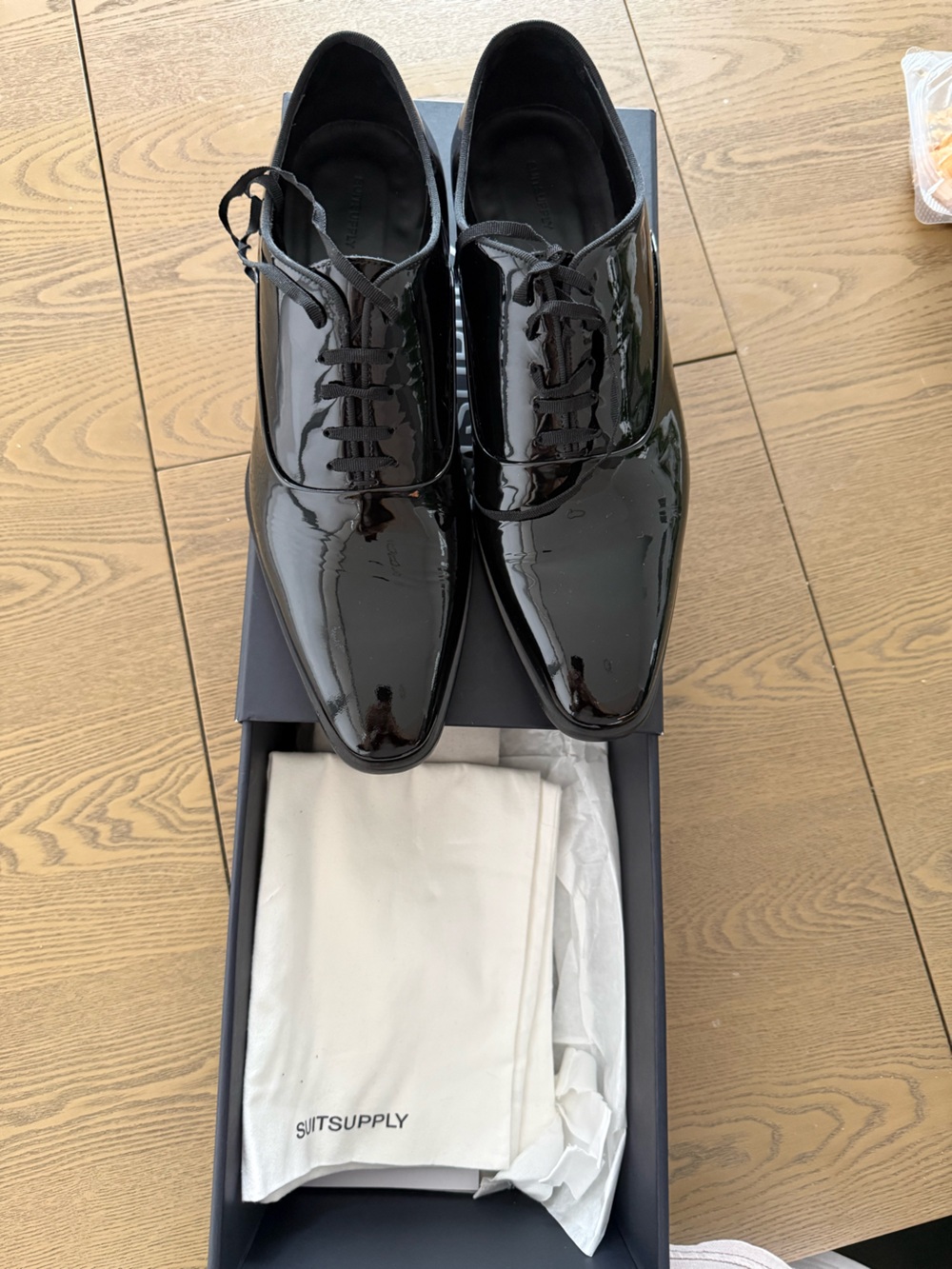 Suitsupply Black Patent Leather Lace-Up Oxfords